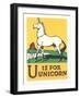 U is for Unicorn-null-Framed Art Print