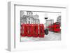 U.K. Black White and Red-null-Framed Art Print