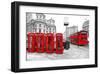 U.K. Black White and Red-null-Framed Art Print