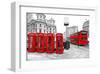 U.K. Black White and Red-null-Framed Art Print