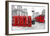 U.K. Black White and Red-null-Framed Art Print