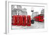 U.K. Black White and Red-null-Framed Art Print