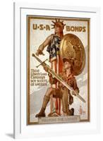 U*S*A Bonds, Third Liberty Loan Campaign, Boy Scouts of America Weapons for Liberty-Joseph Christian Leyendecker-Framed Art Print