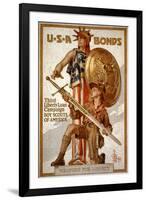 U*S*A Bonds, Third Liberty Loan Campaign, Boy Scouts of America Weapons for Liberty-Joseph Christian Leyendecker-Framed Art Print