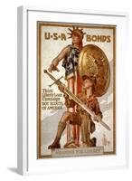 U*S*A Bonds, Third Liberty Loan Campaign, Boy Scouts of America Weapons for Liberty-Joseph Christian Leyendecker-Framed Art Print