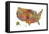 U.S.A. Map 11-Marlene Watson-Framed Stretched Canvas