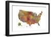 U.S.A. Map 11-Marlene Watson-Framed Giclee Print