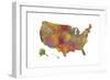 U.S.A. Map 11-Marlene Watson-Framed Giclee Print