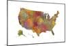 U.S.A. Map 11-Marlene Watson-Mounted Giclee Print