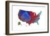 U.S.A. Map 12-Marlene Watson-Framed Giclee Print