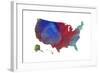 U.S.A. Map 12-Marlene Watson-Framed Giclee Print