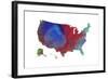 U.S.A. Map 12-Marlene Watson-Framed Giclee Print