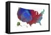 U.S.A. Map 12-Marlene Watson-Framed Stretched Canvas