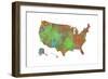 U.S.A. Map 4-Marlene Watson-Framed Giclee Print