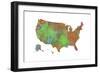 U.S.A. Map 4-Marlene Watson-Framed Giclee Print