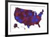 U.S.A. Map 6-Marlene Watson-Framed Giclee Print