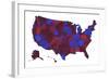 U.S.A. Map 6-Marlene Watson-Framed Giclee Print