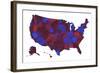 U.S.A. Map 6-Marlene Watson-Framed Giclee Print