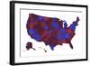 U.S.A. Map 6-Marlene Watson-Framed Giclee Print