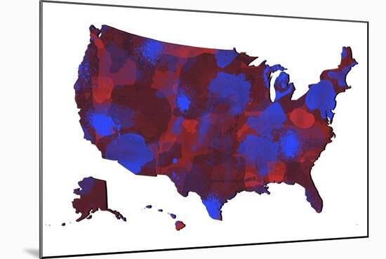 U.S.A. Map 6-Marlene Watson-Mounted Giclee Print