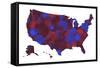 U.S.A. Map 6-Marlene Watson-Framed Stretched Canvas