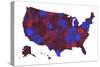 U.S.A. Map 6-Marlene Watson-Stretched Canvas
