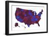 U.S.A. Map 6-Marlene Watson-Framed Giclee Print