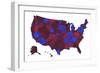 U.S.A. Map 6-Marlene Watson-Framed Giclee Print