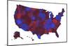 U.S.A. Map 6-Marlene Watson-Mounted Giclee Print