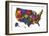 U.S.A. Map 7-Marlene Watson-Framed Giclee Print