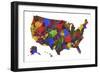 U.S.A. Map 7-Marlene Watson-Framed Giclee Print