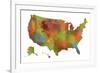 U.S.A. Map 9-Marlene Watson-Framed Giclee Print