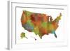 U.S.A. Map 9-Marlene Watson-Framed Giclee Print