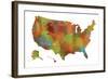 U.S.A. Map 9-Marlene Watson-Framed Giclee Print