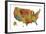 U.S.A. Map 9-Marlene Watson-Framed Giclee Print