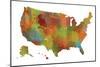 U.S.A. Map 9-Marlene Watson-Mounted Giclee Print