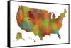 U.S.A. Map 9-Marlene Watson-Framed Stretched Canvas