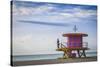 U.S.A, Miami, Miami Beach, South Beach, Life Guard Beach Hut-Jane Sweeney-Stretched Canvas