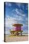 U.S.A, Miami, Miami Beach, South Beach, Life Guard Beach Hut-Jane Sweeney-Stretched Canvas