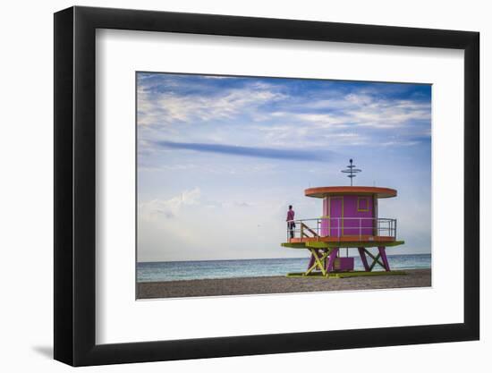 U.S.A, Miami, Miami Beach, South Beach, Life Guard Beach Hut-Jane Sweeney-Framed Photographic Print