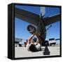 U.S. Air Force Airman Lifting the Boom of a KC-135 Stratotanker-Stocktrek Images-Framed Stretched Canvas