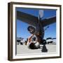 U.S. Air Force Airman Lifting the Boom of a KC-135 Stratotanker-Stocktrek Images-Framed Photographic Print