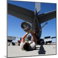 U.S. Air Force Airman Lifting the Boom of a KC-135 Stratotanker-Stocktrek Images-Mounted Photographic Print