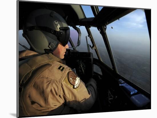 U.S. Air Force C-130J Hercules Pilot Flies a Mission over Afghanistan-Stocktrek Images-Mounted Photographic Print