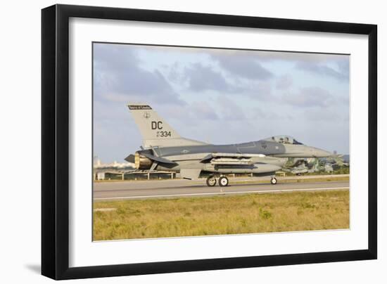 U.S. Air Force F-16C Taxiing at Natal Air Force Base, Brazil-Stocktrek Images-Framed Photographic Print