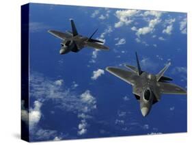 U.S. Air Force F-22 Raptors in Flight Near Guam-Stocktrek Images-Stretched Canvas
