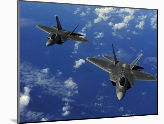 U.S. Air Force F-22 Raptors in Flight Near Guam-Stocktrek Images-Mounted Photographic Print