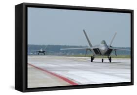 U.S. Air Force F-22A Raptor Taxiing at Langley Air Force Base, Virginia-Stocktrek Images-Framed Stretched Canvas