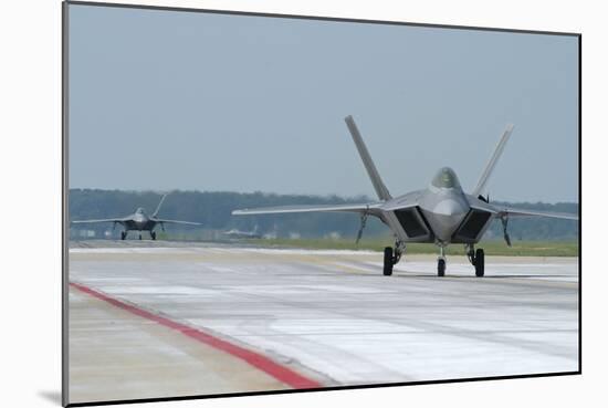 U.S. Air Force F-22A Raptor Taxiing at Langley Air Force Base, Virginia-Stocktrek Images-Mounted Photographic Print