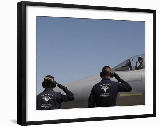 U.S. Air Force Senior Airmen Salute the Captain during Sentry Eagle, August 11, 2007-Stocktrek Images-Framed Photographic Print